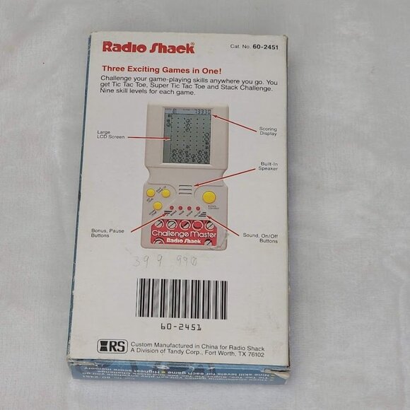 Radio Shack Challenger Master Handheld Electronic Game 3 in one With Box Works - Picture 6 of 12